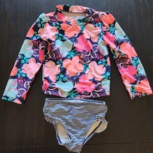 Carter's 3T 2-pc swimsuit longsleeve tankini top and bikini bottom